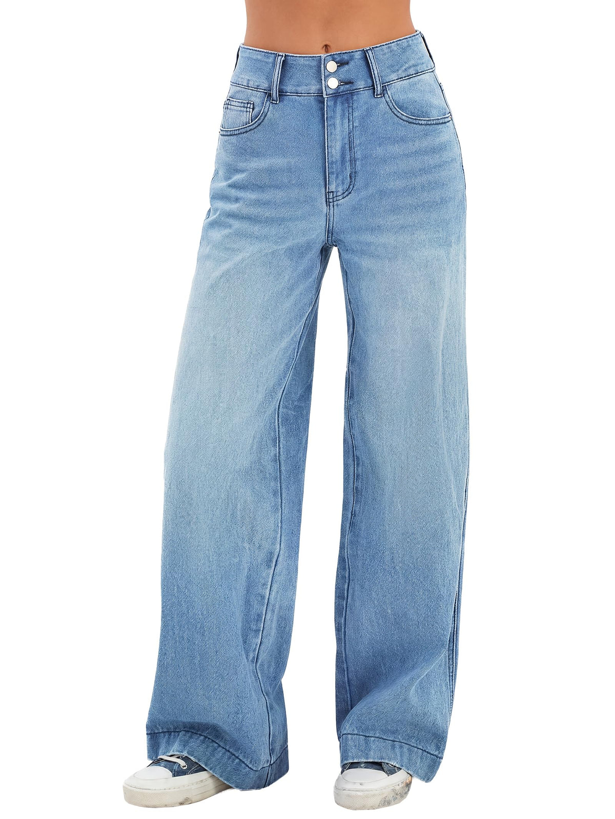 Luvella Women 2026 Wide Leg Jeans High Waist Stretchy Baggy Denim Pants