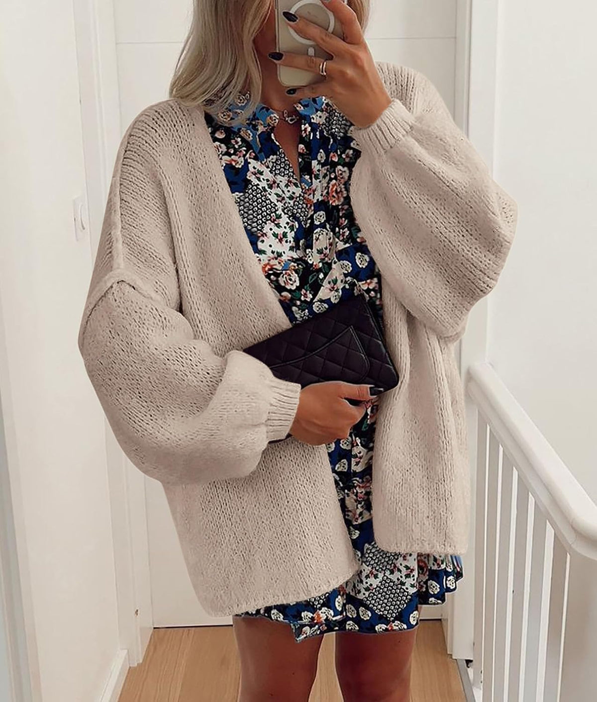 Luvella Womens Open Front Oversized Cardigan Sweaters