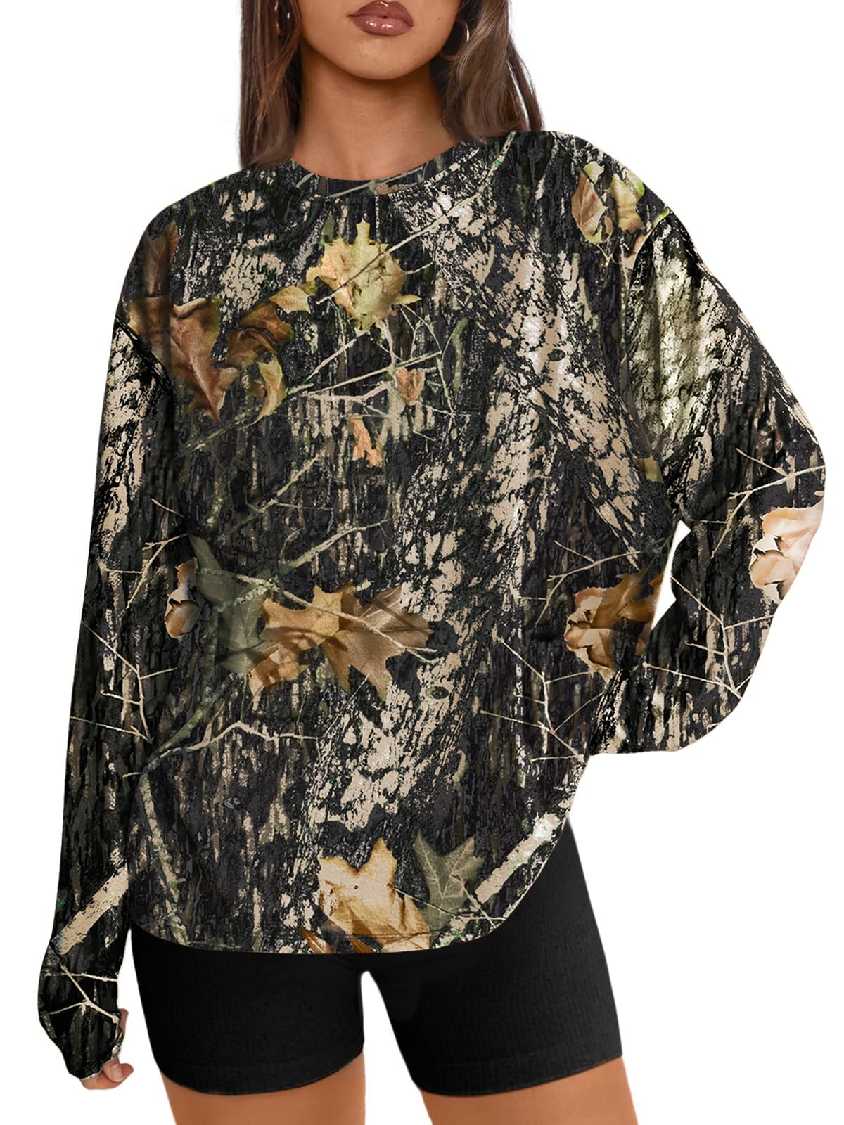 Luvella Womens Oversized Long Sleeve Shirts Fall Tops 2026 Basic Tees