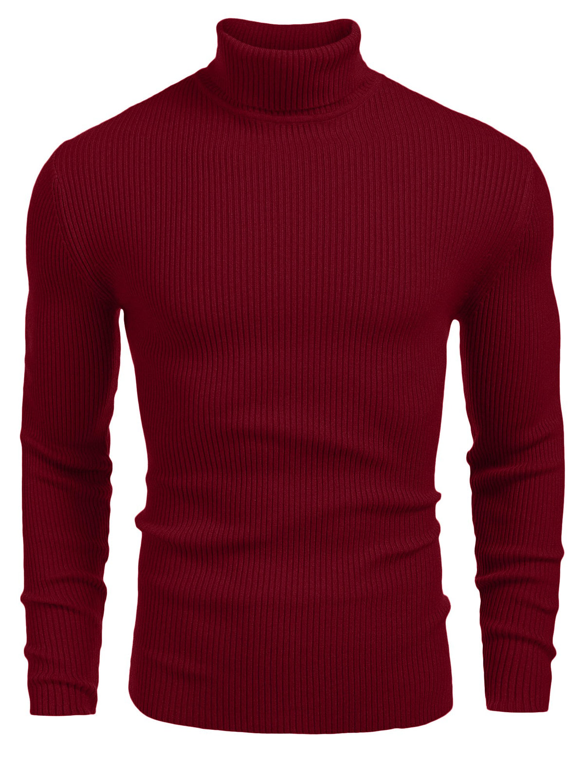 Luvella Mens Ribbed Slim Fit Knitted Pullover Casual Turtleneck Sweater