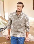 Luvella Men's Casual Pullover Sweater Quarter Button Fleece Sweatshirt Knitted Thermal Sweaters