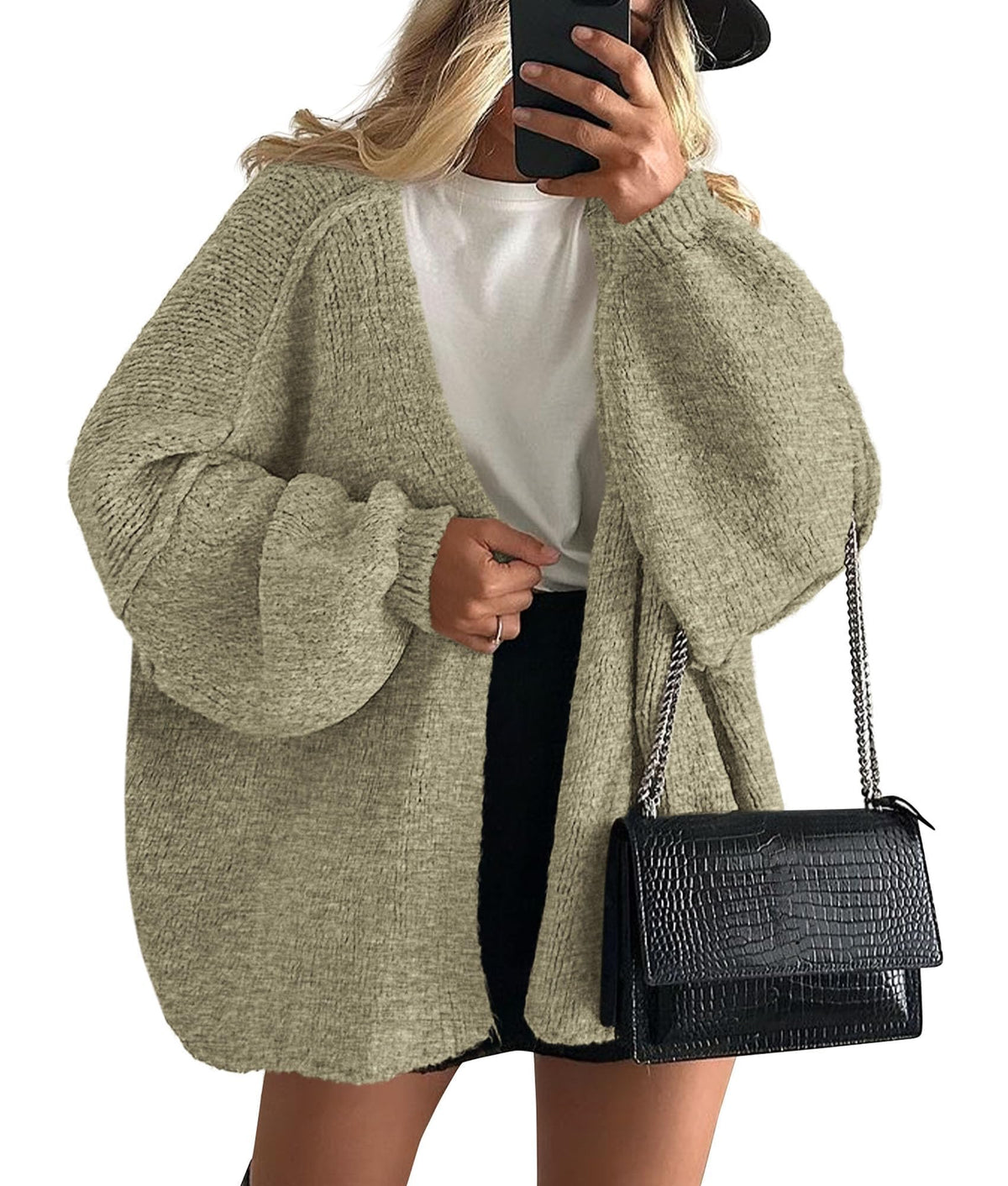 Luvella Womens Open Front Oversized Cardigan Sweaters