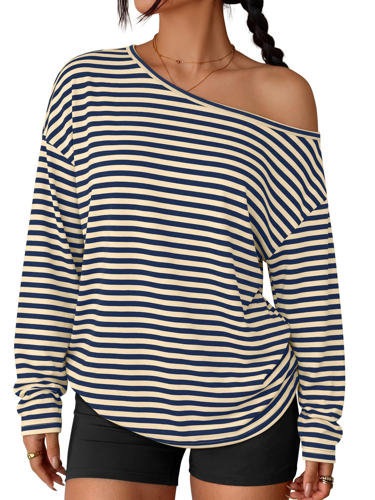 Luvella Womens Off The Shoulder Oversized Tops