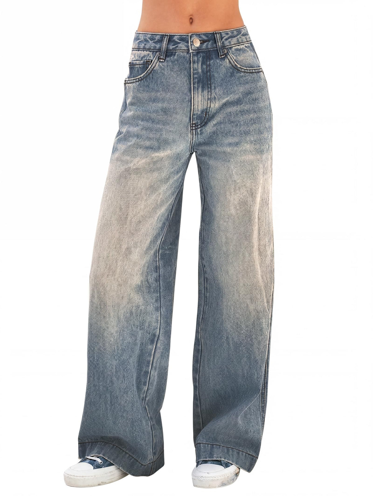 Luvella Women 2026 Wide Leg Jeans High Waist Stretchy Baggy Denim Pants