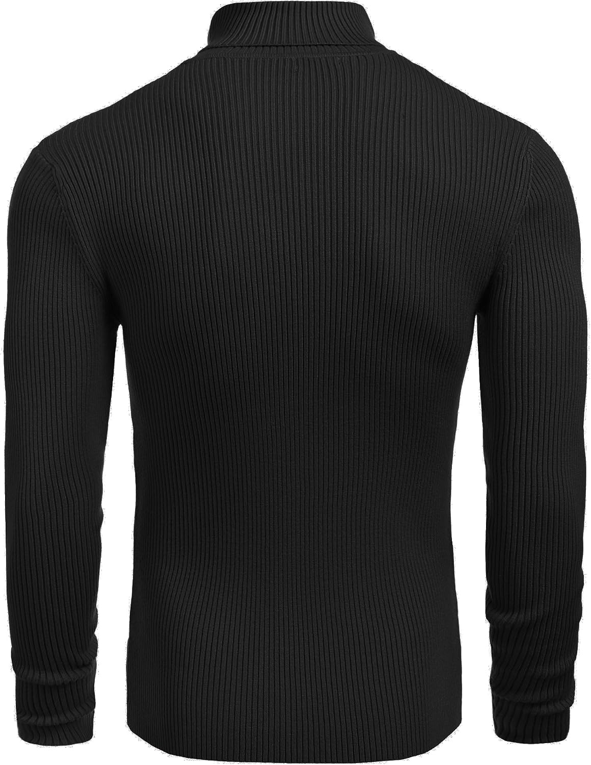Luvella Mens Ribbed Slim Fit Knitted Pullover Casual Turtleneck Sweater