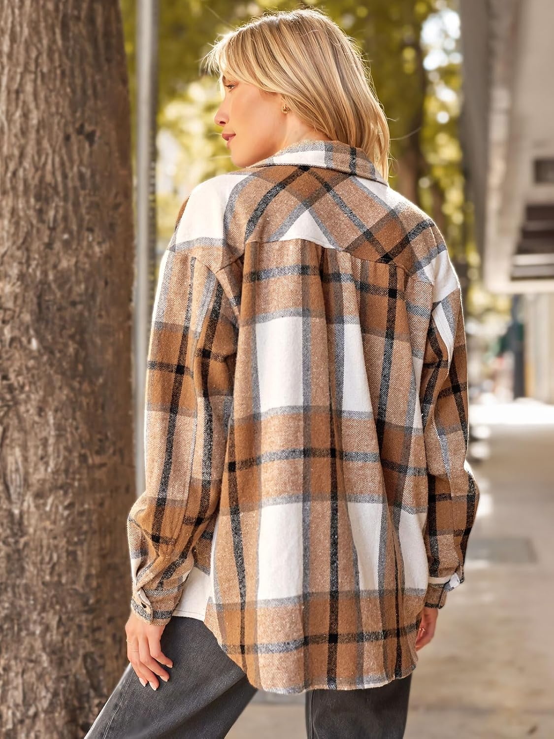 Luvella Shackets for Women Plaid Flannel Shirts