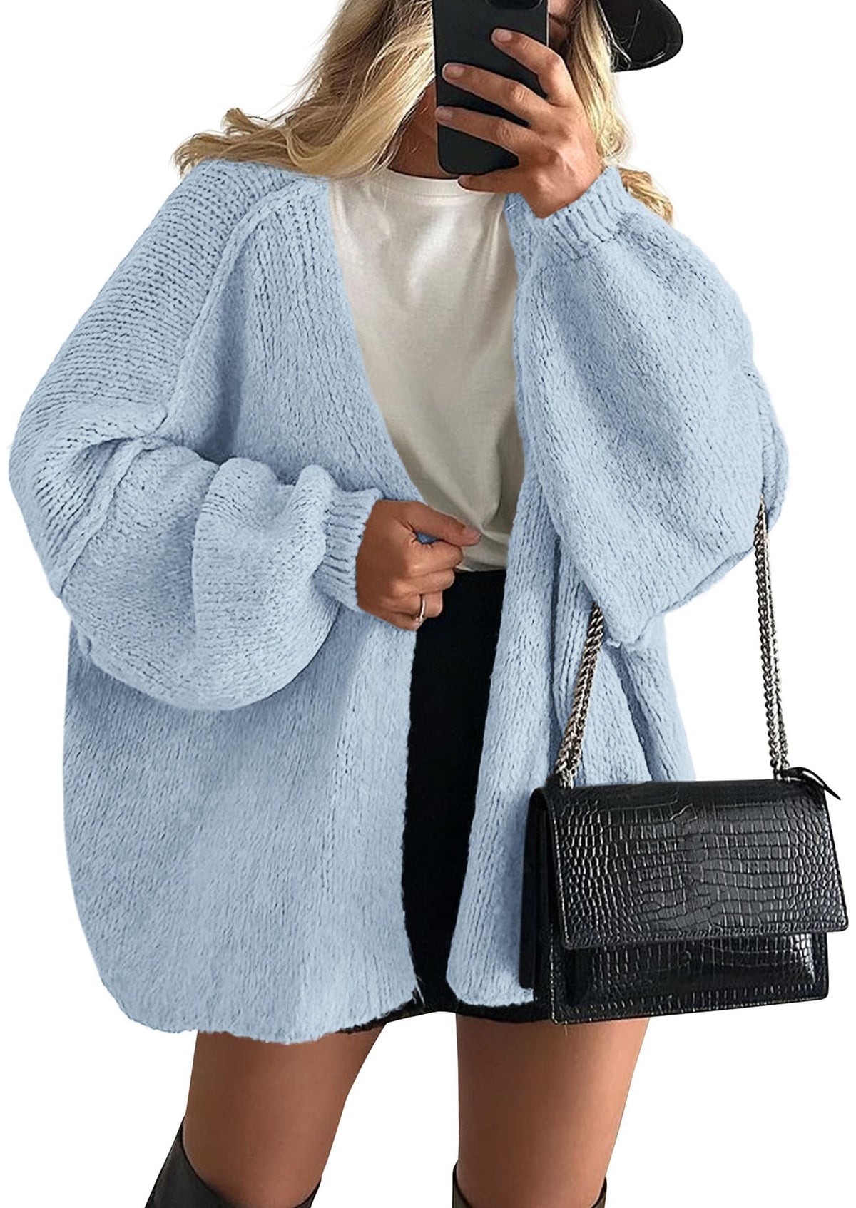 Luvella Womens Open Front Oversized Cardigan Sweaters