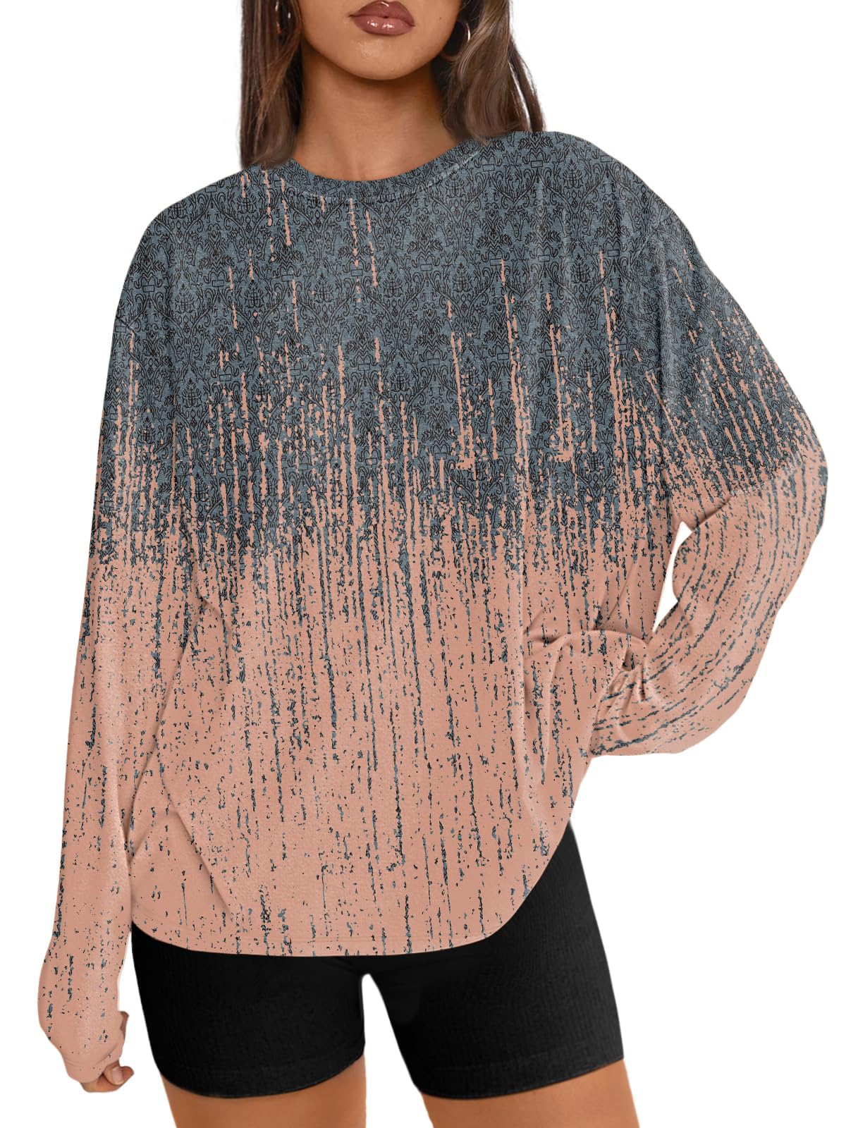 Luvella Womens Oversized Long Sleeve Shirts Fall Tops 2026 Basic Tees