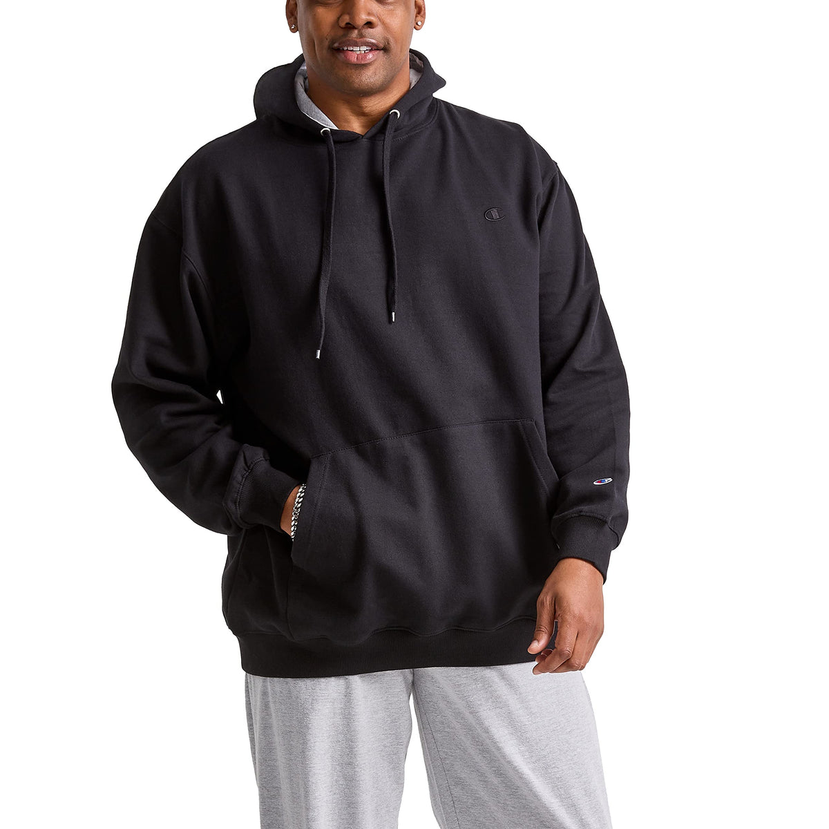 Luvella Men's Pullover Fleece Hoodie, Standard Fit, Midweight, C Logo, Available in Regular and Big & Tall