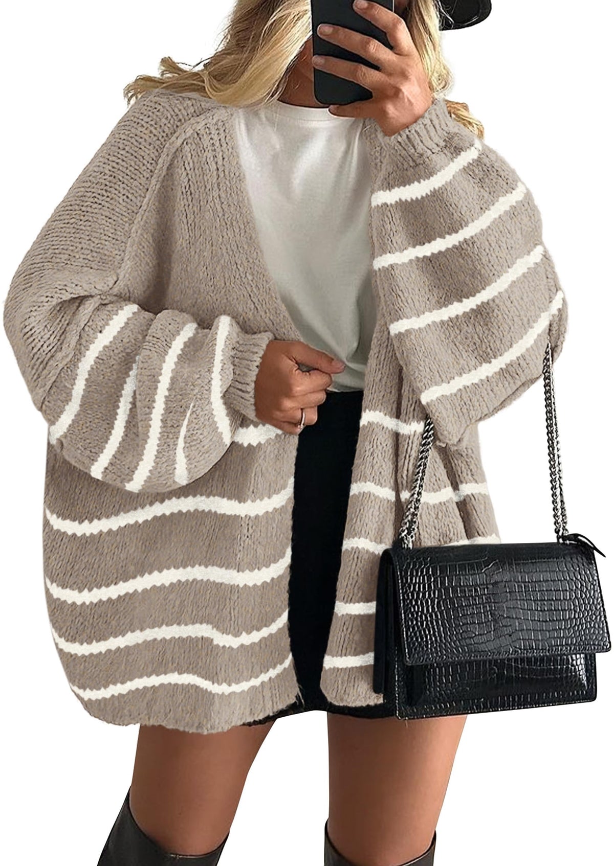 Luvella Womens Open Front Oversized Cardigan Sweaters