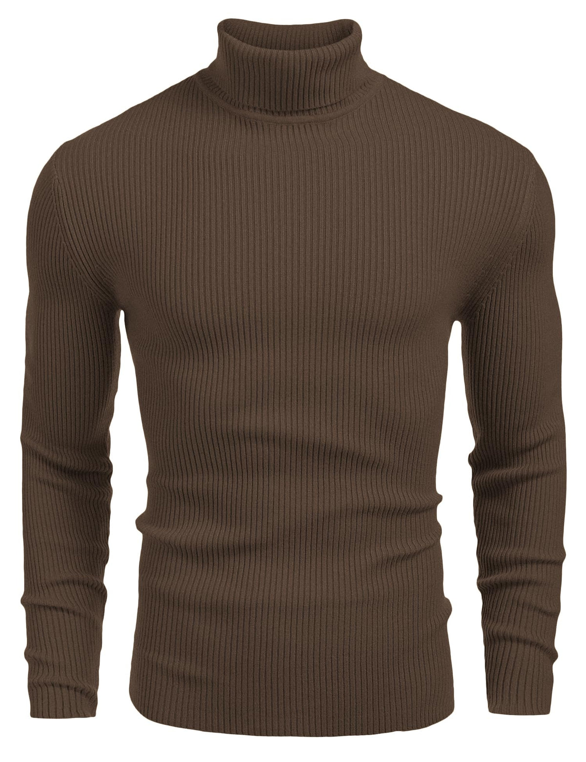 Luvella Mens Ribbed Slim Fit Knitted Pullover Casual Turtleneck Sweater