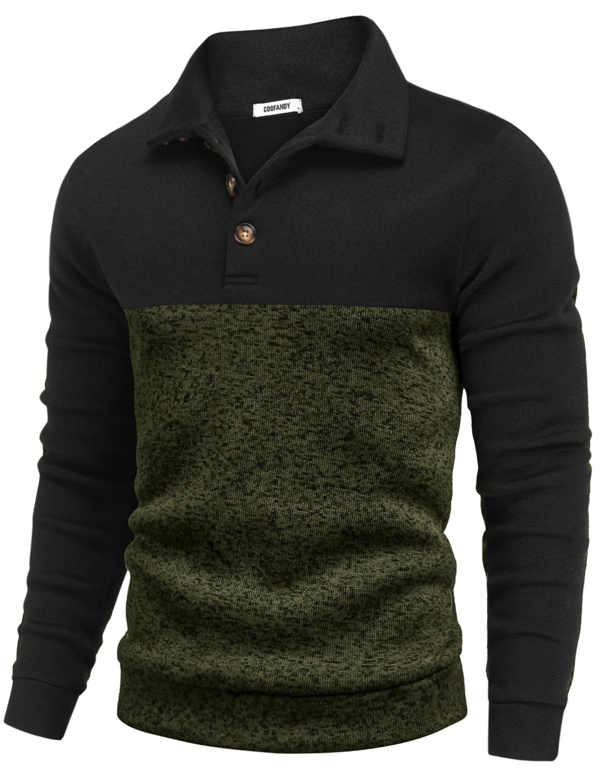 Luvella Men's Casual Pullover Sweater Quarter Button Fleece Sweatshirt Knitted Thermal Sweaters
