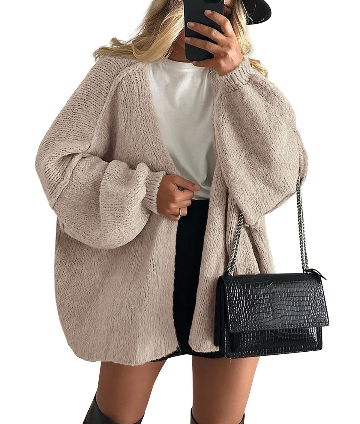 Luvella Womens Open Front Oversized Cardigan Sweaters