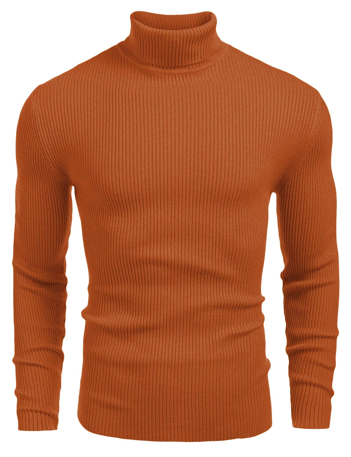 Luvella Mens Ribbed Slim Fit Knitted Pullover Casual Turtleneck Sweater