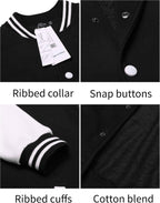 Luvella Men's Fashion Varsity Jacket Causal Slim Fit Cotton Letterman Baseball Bomber Jackets