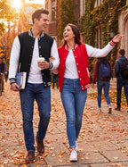 Luvella Men's Fashion Varsity Jacket Causal Slim Fit Cotton Letterman Baseball Bomber Jackets