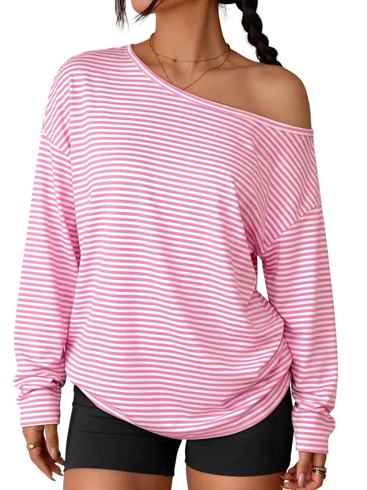 Luvella Womens Off The Shoulder Oversized Tops