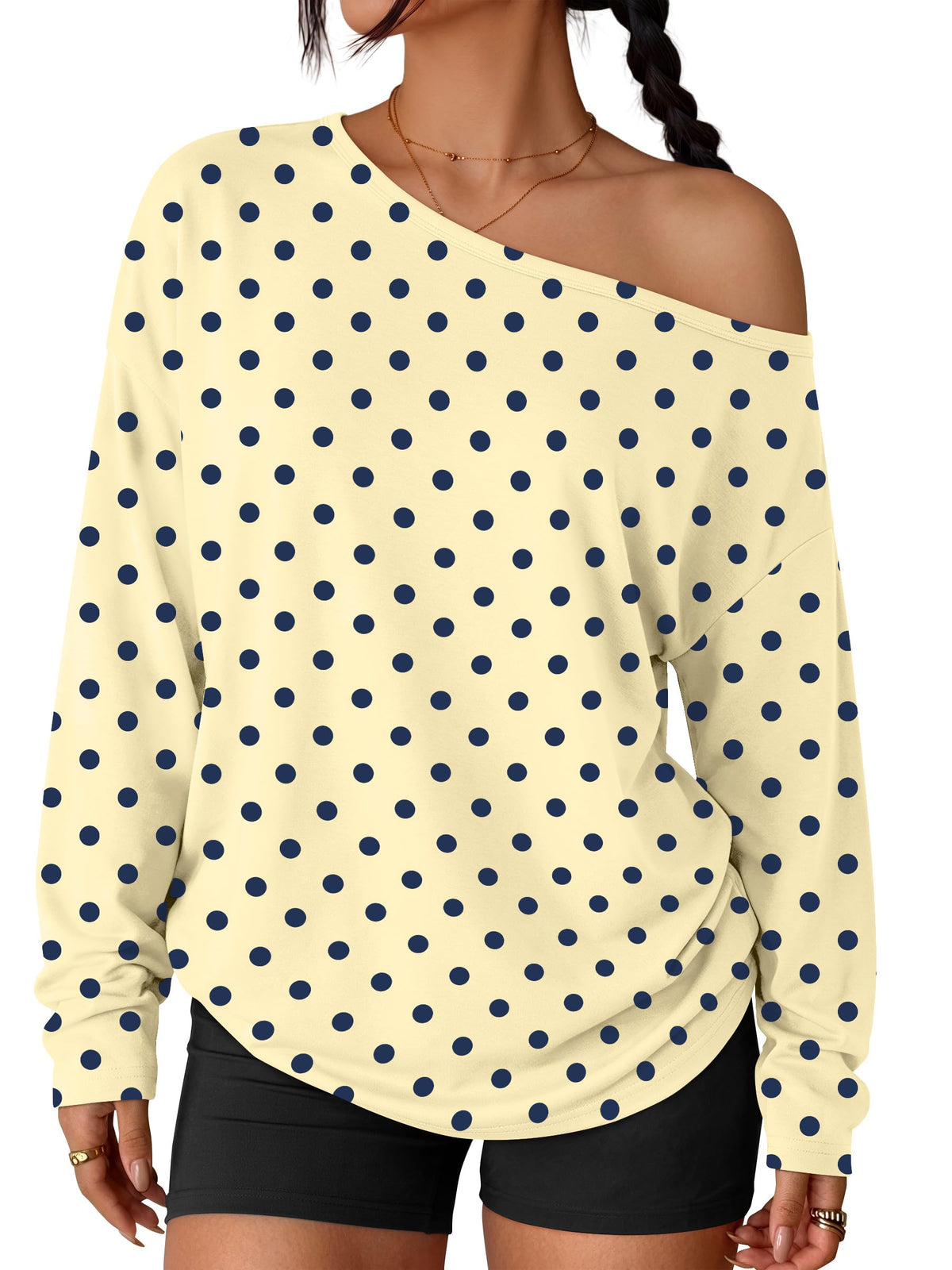Luvella Womens Off The Shoulder Oversized Tops
