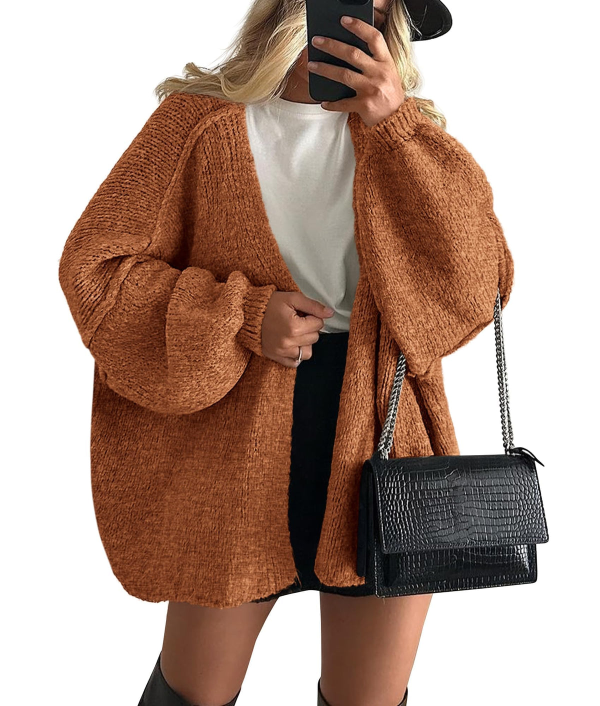 Luvella Womens Open Front Oversized Cardigan Sweaters