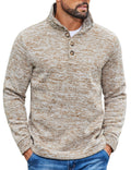 Luvella Men's Casual Pullover Sweater Quarter Button Fleece Sweatshirt Knitted Thermal Sweaters
