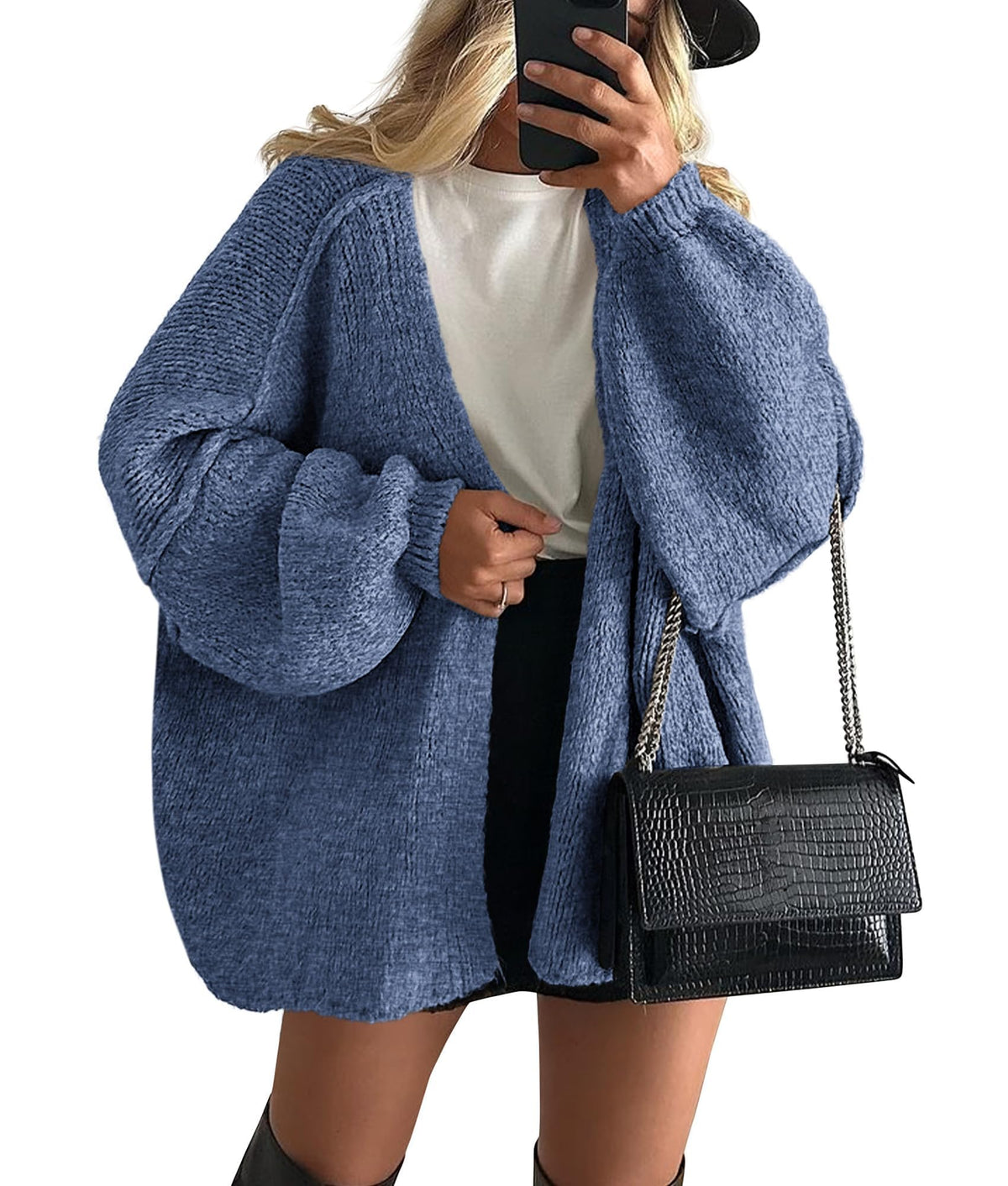 Luvella Womens Open Front Oversized Cardigan Sweaters