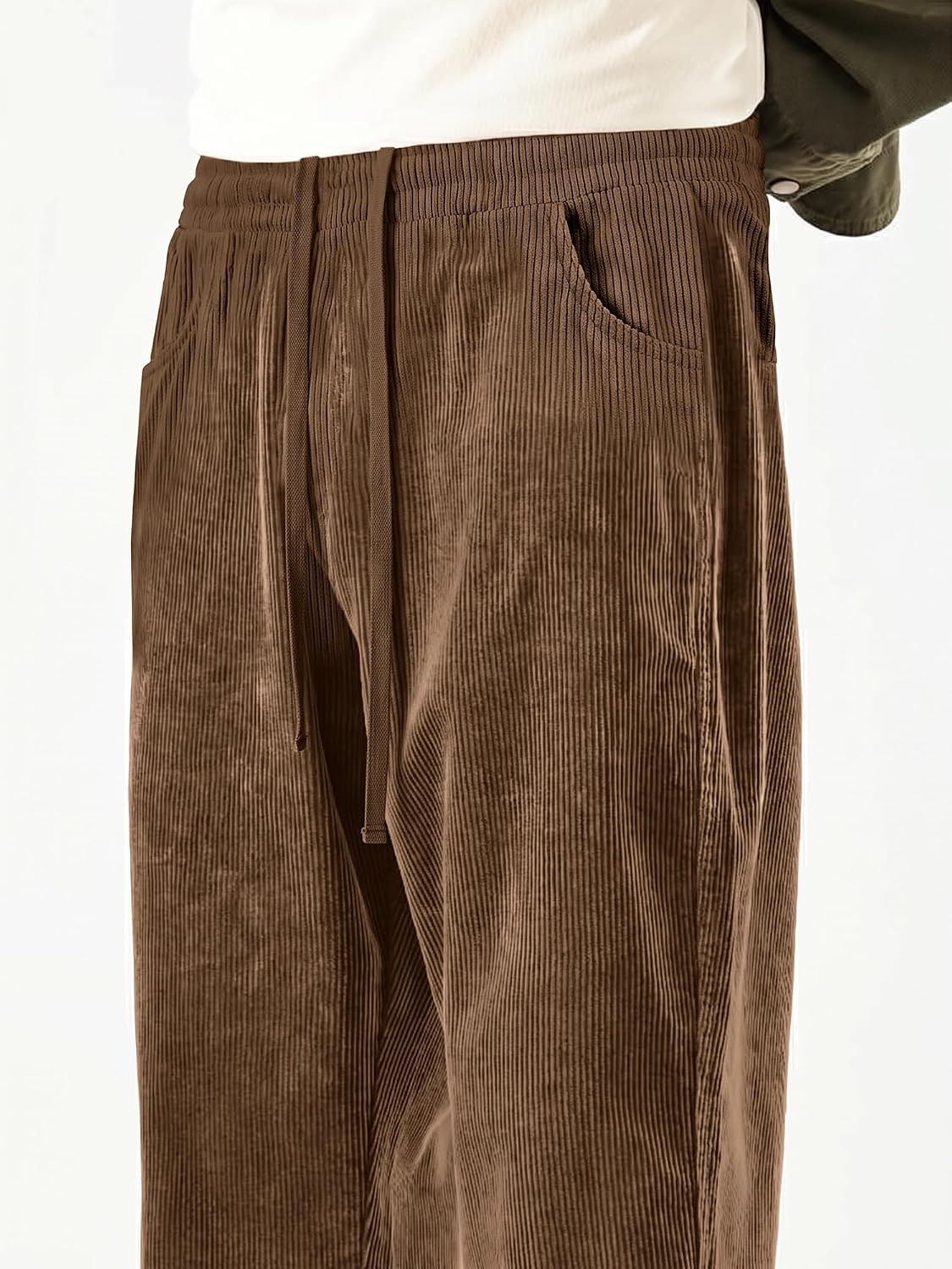 Luvella Men's Casual Loose Fit Corduroy Pants