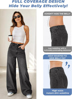 Luvella Women 2026 Wide Leg Jeans High Waist Stretchy Baggy Denim Pants