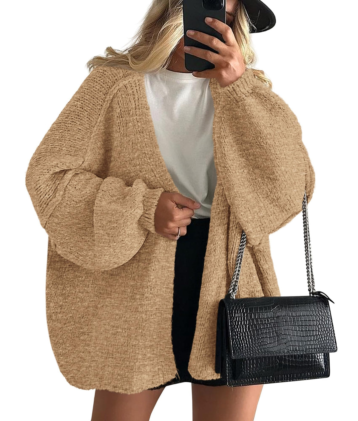 Luvella Womens Open Front Oversized Cardigan Sweaters