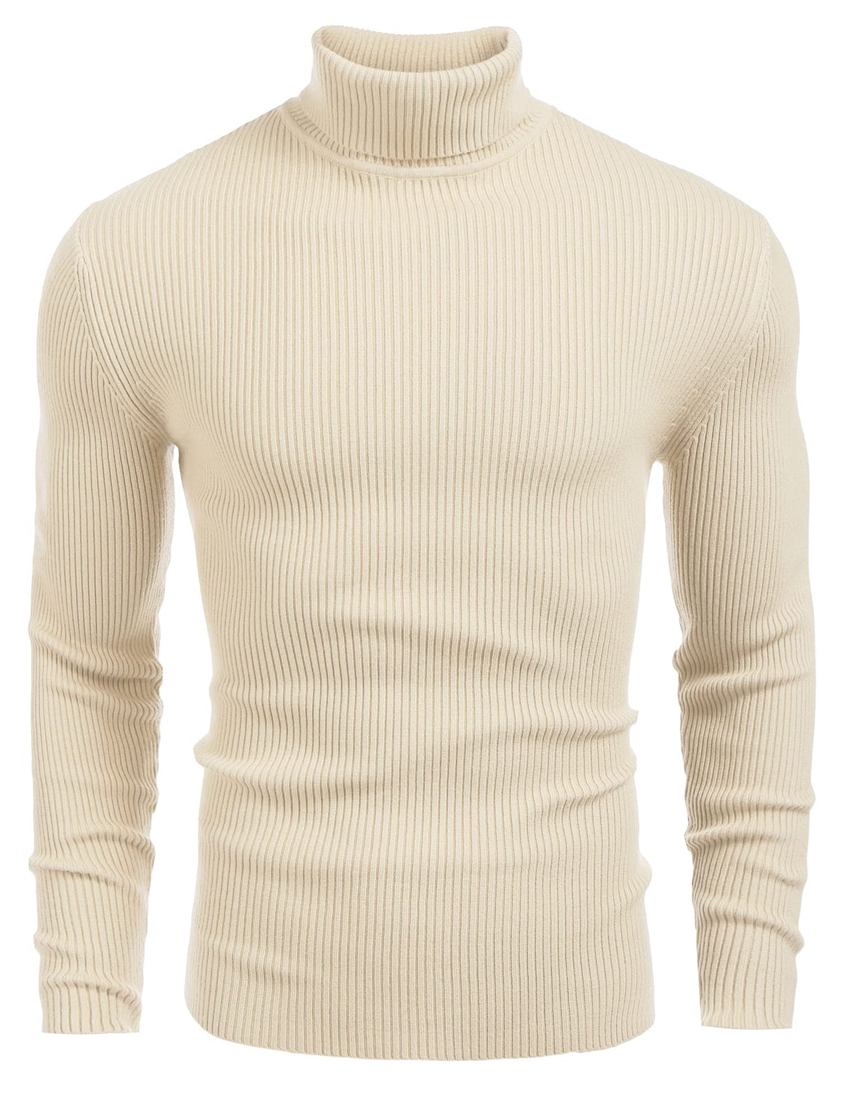 Luvella Mens Ribbed Slim Fit Knitted Pullover Casual Turtleneck Sweater