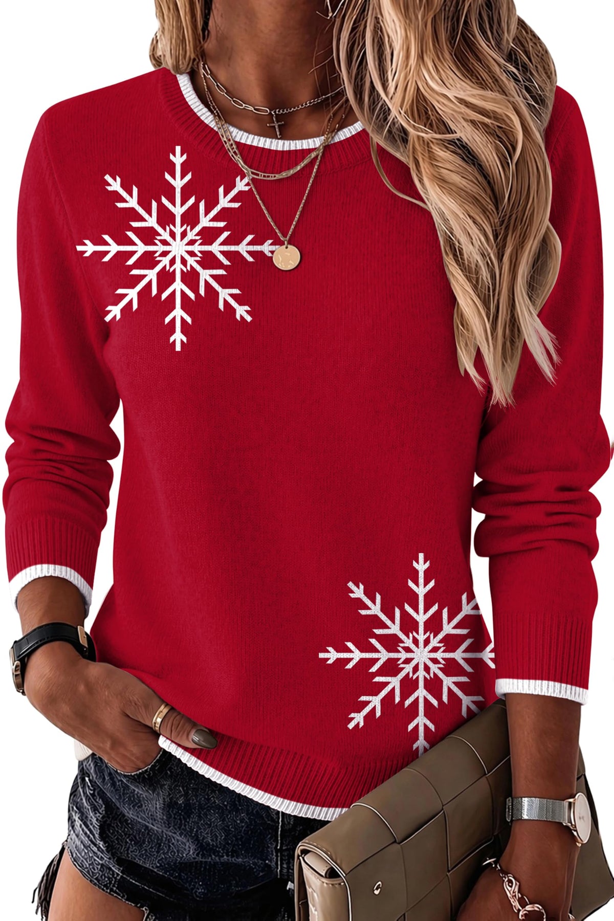 Luvella Womens Wool Blend Sweater Crewneck Long Sleeve Tops Fashion Clothing
