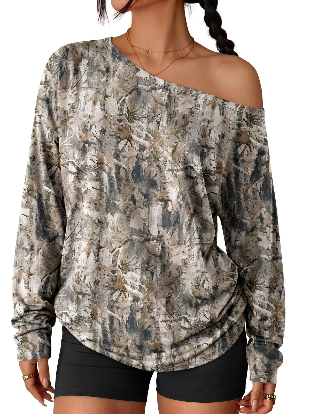 Luvella Womens Off The Shoulder Oversized Tops