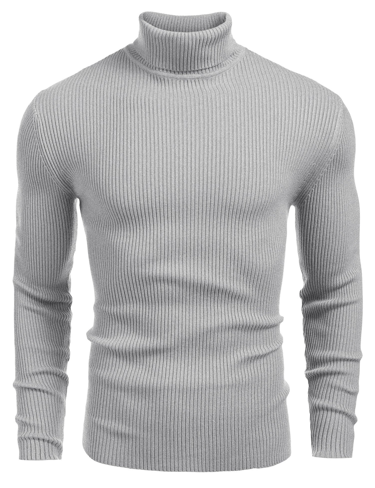 Luvella Mens Ribbed Slim Fit Knitted Pullover Casual Turtleneck Sweater